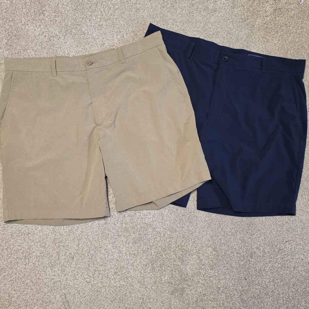 Lot Of 2 Vineyard Vines Performance Breaker Shorts Men's Sz 38‎ Beige And Blue